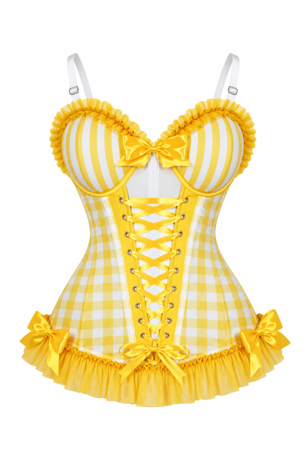 Lavish Lemon Ruffle Sweetheart Bustier Corset