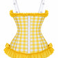 Lavish Lemon Ruffle Sweetheart Bustier Corset