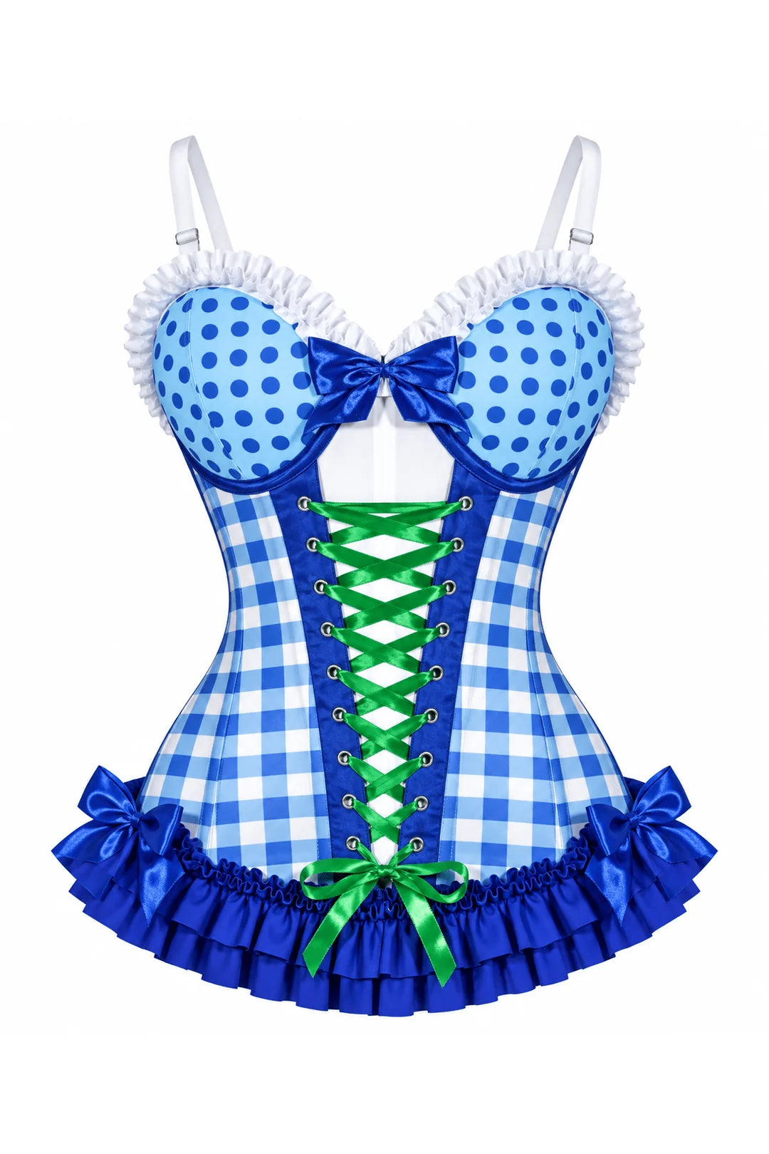 Lavish Blueberry Ruffle Sweetheart Bustier Corset