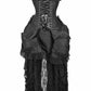Top Drawer Steel Boned Black Lace Victorian Bustle Corset Dress