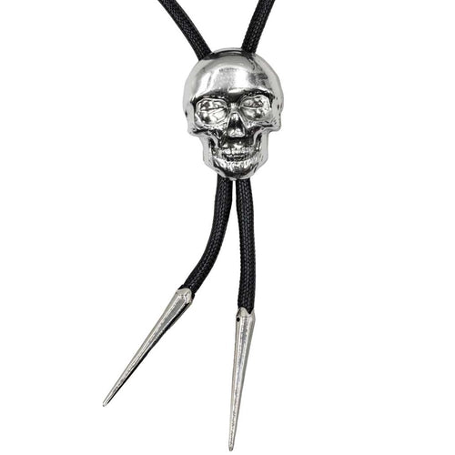 Skull Chrome Bolo Western Tie