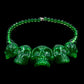 Skull Collection Necklace Green Glitter