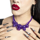 Skull Collection Necklace Purple Glitter