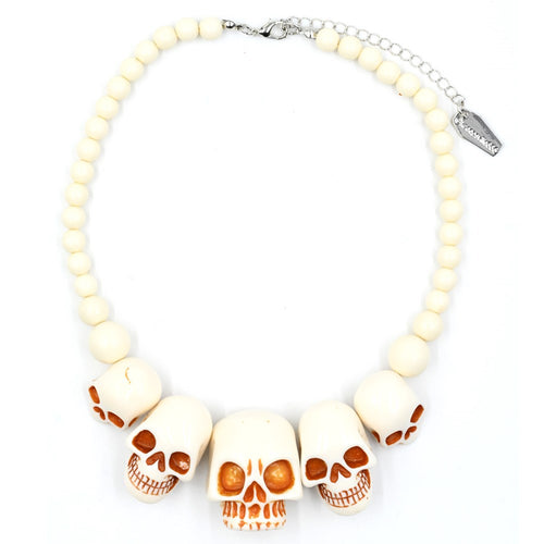 Skull Collection Necklace White