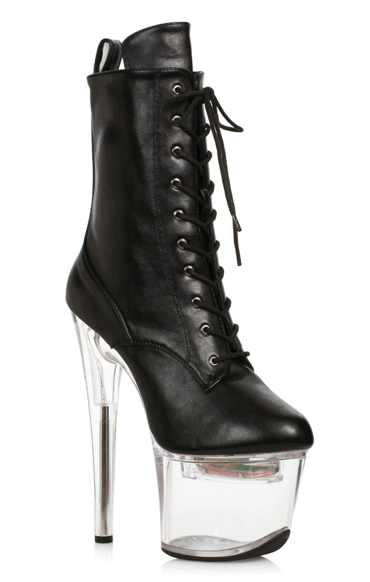 L709-ANGELA Ellie Shoes 7" Stiletto With Multi-Color Light In Platform ANKLE BOOT 7 INCH HEEL