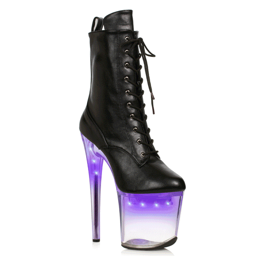 L850-ANGELA Ellie Shoes 8" Stiletto With Multi-Color Light In Platform ANKLE BOOT 8 INCH HEEL
