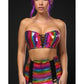 Lavish 2 PC Rainbow Glitter Bustier & Skirt Set
