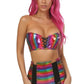 Lavish 2 PC Rainbow Glitter Bustier & Skirt Set