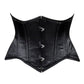 Lavish Black Satin Mini Cincher Underbust Corset Waist Cincher Busk Closure