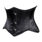 Lavish Black Satin Mini Cincher Underbust Corset Waist Cincher Busk Closure
