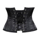 Lavish Black Satin Mini Cincher Underbust Corset Waist Cincher Busk Closure