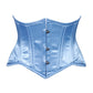 Lavish Lt Blue Satin Mini Cincher Underbust Corset Waist Cincher Busk Closure