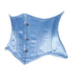Lavish Lt Blue Satin Mini Cincher Underbust Corset Waist Cincher Busk Closure