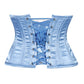 Lavish Lt Blue Satin Mini Cincher Underbust Corset Waist Cincher Busk Closure