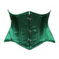 Lavish Dark Green Satin Mini Cincher Underbust Corset Waist Cincher Busk Closure