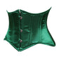 Lavish Dark Green Satin Mini Cincher Underbust Corset Waist Cincher Busk Closure