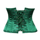 Lavish Dark Green Satin Mini Cincher Underbust Corset Waist Cincher Busk Closure