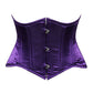 Lavish Dark Purple Satin Mini Cincher Underbust Corset Waist Cincher Busk Closure