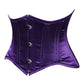 Lavish Dark Purple Satin Mini Cincher Underbust Corset Waist Cincher Busk Closure