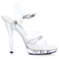 M-JEWEL Ellie Shoes 5" Heel Clear Rhinestone Sandal. COMPETITIO EXTENDED S 5 INCH HEEL