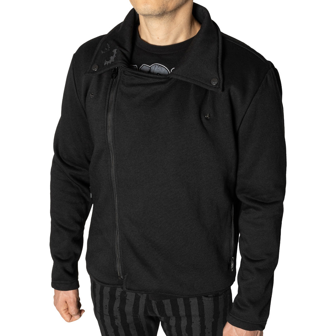 Bats Biker Fleece Zip Up Jacket