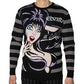 Elvira Grey Striped Sweater Hip Crypt Kreepsville