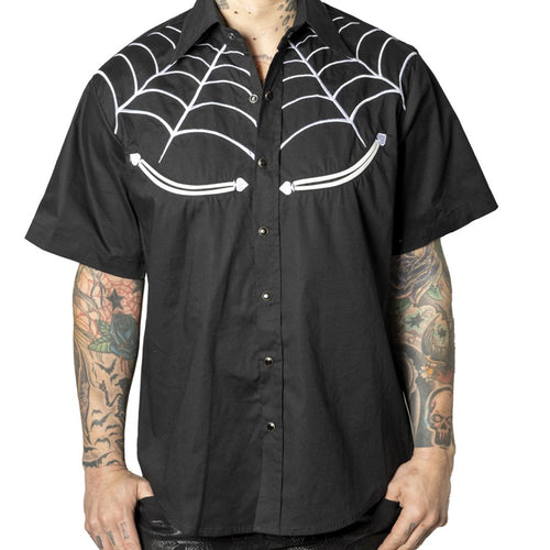 Spiderweb White Western Shirt