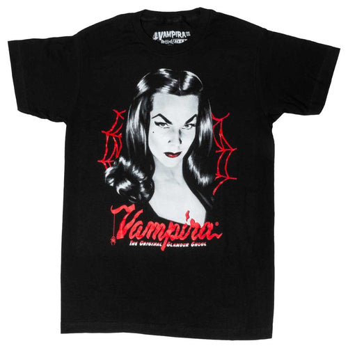 Vampira Red Web T-shirt Hip Crypt Kreepsville