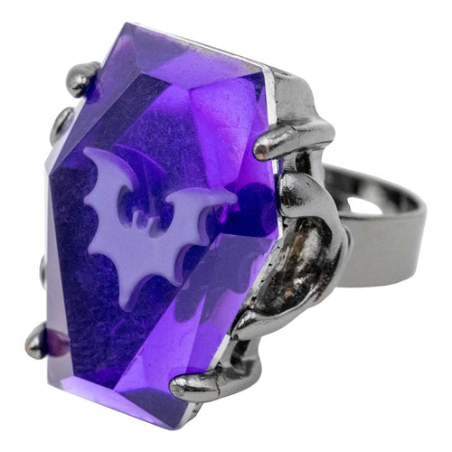 Elvira Coffin Jewel Purple Ring Hip Crypt Kreepsville