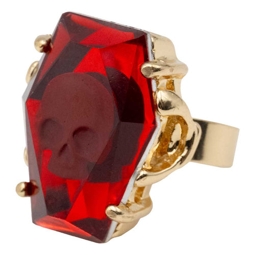 Elvira Coffin Jewel Red Ring Hip Crypt Kreepsville