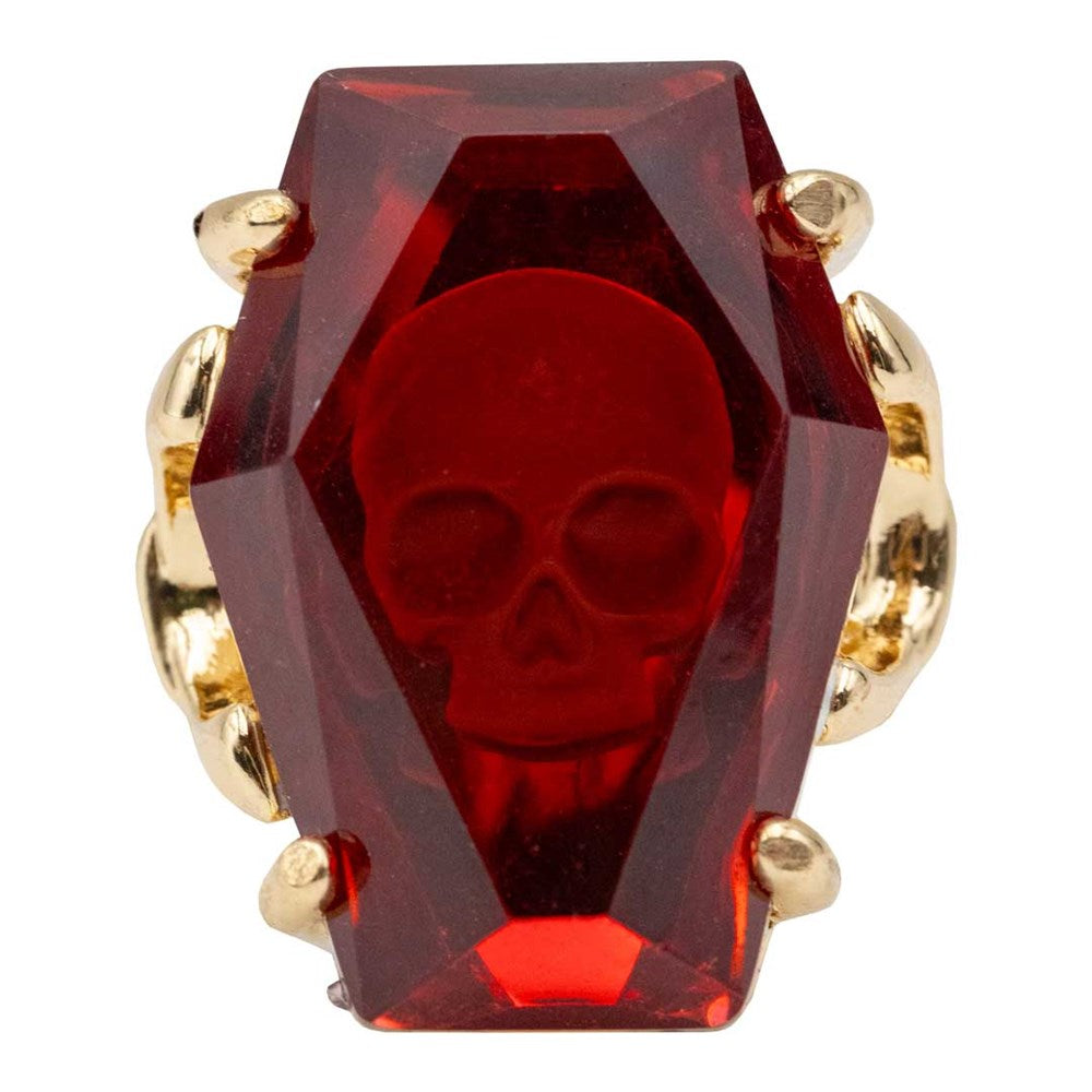 Elvira Coffin Jewel Red Ring