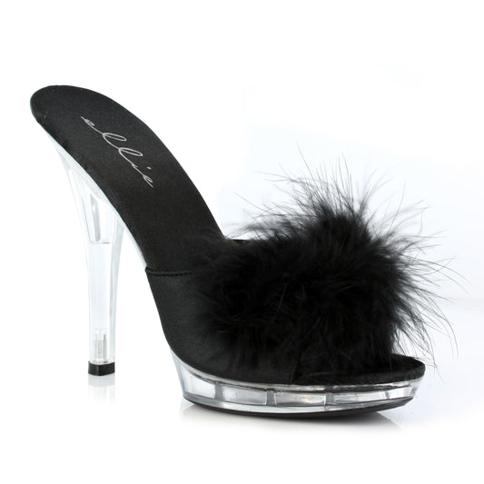 SASHA Ellie Shoes 5" Heel Maribou Slipper. EXTENDED S 5 INCH HEEL