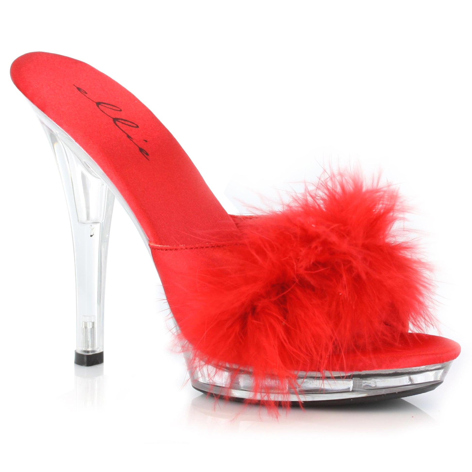 SASHA Ellie Shoes 5" Heel Maribou Slipper. EXTENDED S 5 INCH HEEL