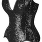 Top Drawer 5 PC Premium Black Sequin Dark Angel Corset Costume