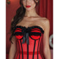 Top Drawer Steel Boned Red/Black Mesh Underwire Bustier Corset