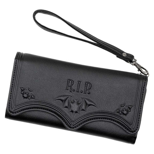 RIP Bat Embossed Trifold Wallet Hip Crypt Kreepsville