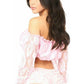 Baby Pink Lined Lace Long Sleeve Peasant Top