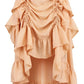 Beige Crepe Adjustable High Low Skirt - Daisy Corsets