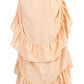 Beige Crepe Adjustable High Low Skirt - Daisy Corsets