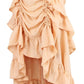 Beige Crepe Adjustable High Low Skirt - Daisy Corsets
