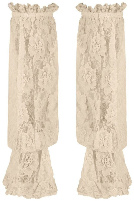 Beige Sheer Lace Smocked Sleeves - Daisy Corsets