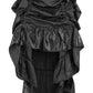 Black Brocade Adjustable High Low Bustle Skirt - Daisy Corsets