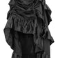 Black Brocade Adjustable High Low Bustle Skirt - Daisy Corsets