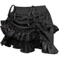 Black Brocade Ruched Bustle Skirt - Daisy Corsets
