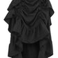 Black Crepe Adjustable High Low Skirt - Daisy Corsets