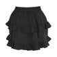 Black Crepe Ruched Bustle Skirt - Daisy Corsets