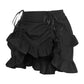 Black Crepe Ruched Bustle Skirt - Daisy Corsets