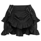 Black Crepe Ruched Bustle Skirt - Daisy Corsets