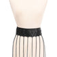 Black Faux Leather & Black Metallic Chain Fringe Skirt - Daisy Corsets