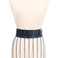 Black Faux Leather & Blue Metallic Chain Fringe Skirt - Daisy Corsets